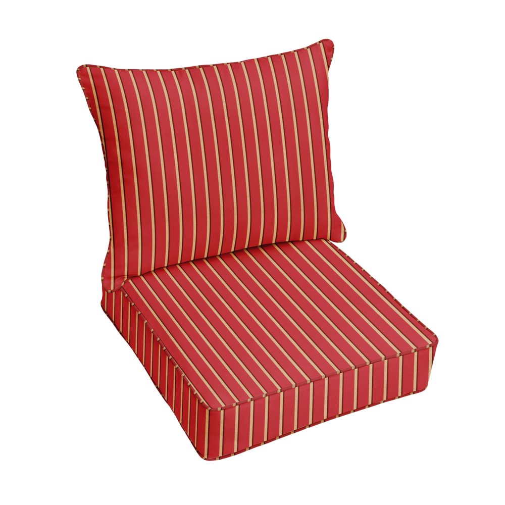 Set of 2 23" x 25" Red and White Stripes Sunbrella Indoor and Outdoor