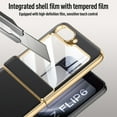 thumbnail image 6 of Nalacover Slim Case for Samsung Galaxy Z Flip 6 with Electroplated Hinge Protection Front Screen Film Cover, Plain PU Leather Shockpproof Anti-Scratches Case for Galaxy Z Flip 6,Black, 6 of 8
