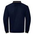 thumbnail image 5 of Men's Long Sleeve Golf Shirt Buttons Lapel Collared Dressy Tops Moisture Wicking Athletic Casual Travel Blouse (L, Navy), 5 of 5
