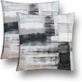 thumbnail image 2 of Black White Velvet Abstract Pillow Covers Set of 2 Modern Accent Gray Throw Pillow Cover Soft Elegant Decorative Couch Cushion Cover for Bed Living Room Outdoor Sofa Pillowcases 18x18 Inch, 2 of 6