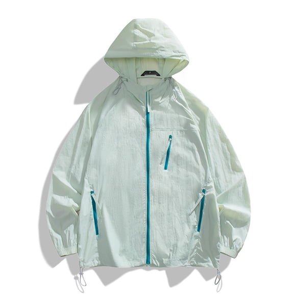 Men's Lightweight Jacket Outdoor Multi-Pocket Hiking Windbreaker, Hooded Loose Fit Sportswear Coat for Mountain Climbing Tool-Ready Casual Daily Wear