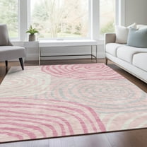 Addison Rugs Chantille Indoor/Outdoor Transitional Swirls Pink Washable Rectangle Rug, 9' x 12'