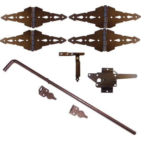 Wood Gate Hinges Latch Drop Rod Fence Double Kit 8 Wood Gate Hinges Latch Drop Rod Fence Double Kit 8