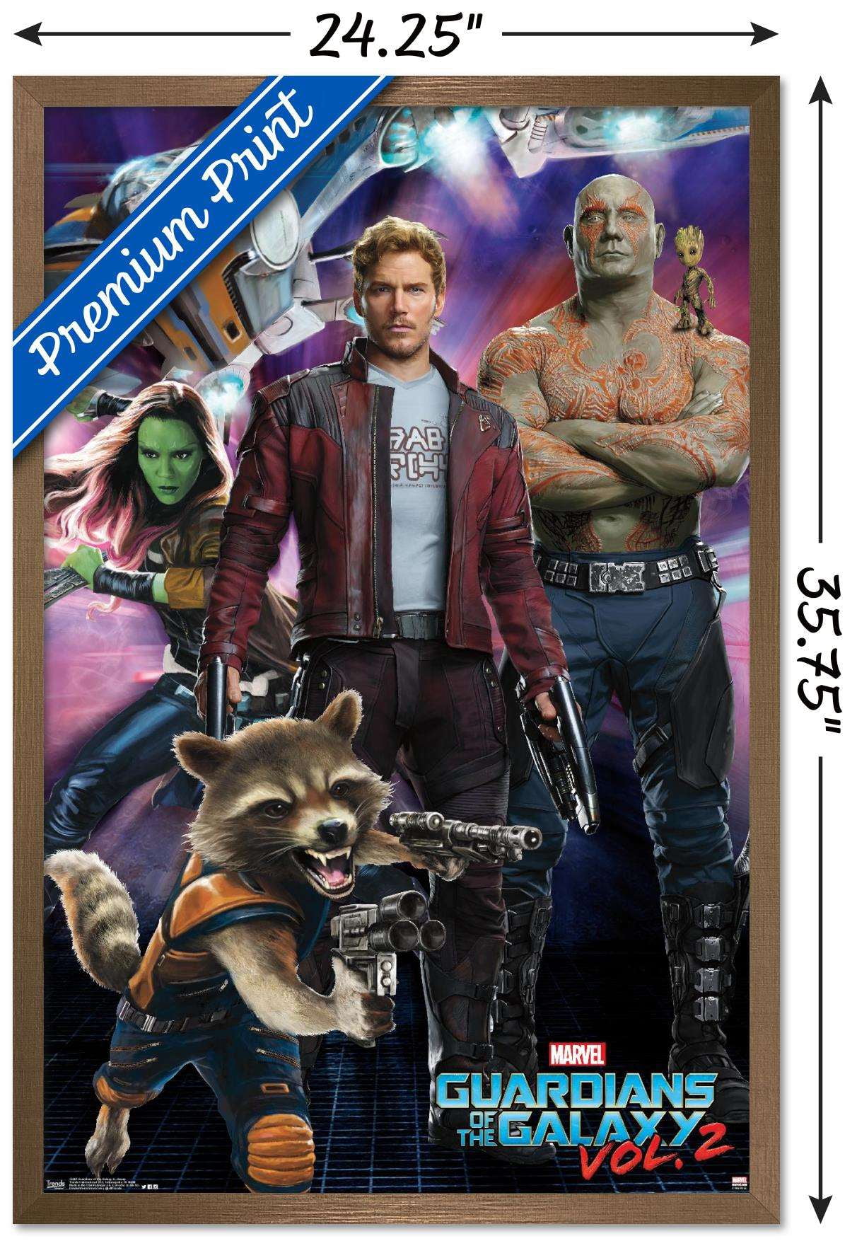 Marvel Cinematic Universe - Guardians of the Galaxy 2 - Group Wall Poster, 22.375" x 34", Framed