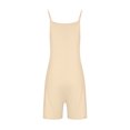 thumbnail image 3 of Voncos Ladies Summer Pants- Scoop Solid Neck Sleeveless Casual Short Jumpsuit Rompers with Pockets Pink S, 3 of 4