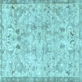 thumbnail image 1 of Ahgly Company Indoor Square Persian Light Blue Traditional Area Rugs, 6' Square, 1 of 4