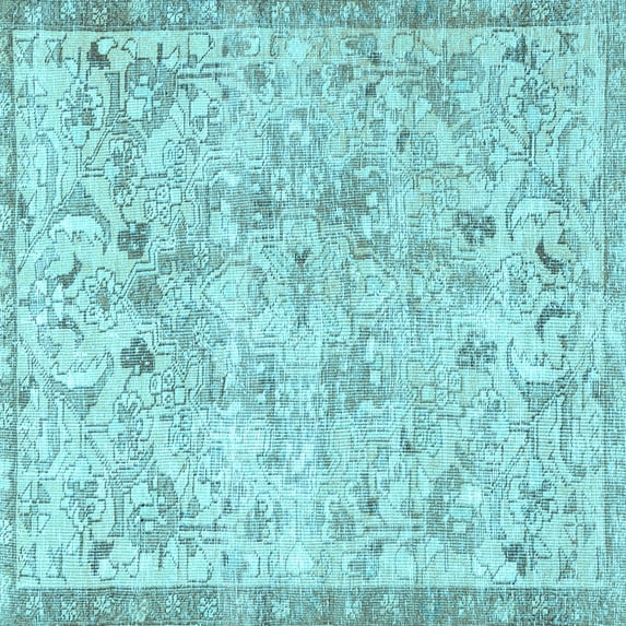 Ahgly Company Indoor Square Persian Light Blue Traditional Area Rugs, 6' Square