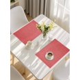 thumbnail image 5 of Vintage Coral Red Placemats Set of 12, Farmhouse Retro Solid Color Linen Texture Placemats for Dining Table, Place Mats for Kitchen Tabletop, Waterproof Wipeable Dining Table Mats Set, 5 of 9