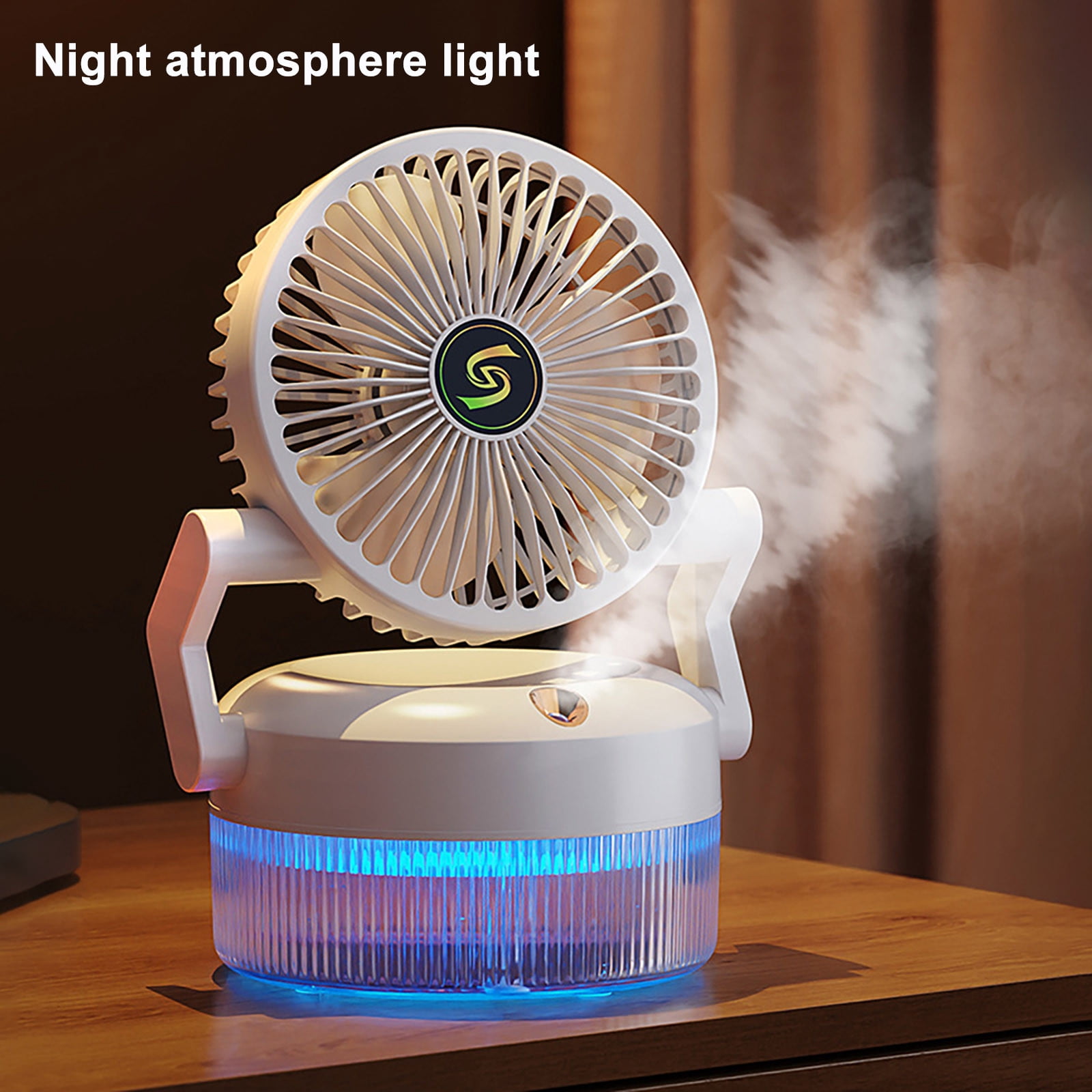 Portable Misting Fan, Rechargeable Battery Powered Air Conditioner with Mister, 10-Inch Personal Cooling Mist Fan, for Home Desk, Camping, Outdoor&Indoor