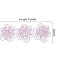 thumbnail image 2 of Unique Bargains 1 Yards Flower Trim Ribbon, 2 Pack Floral Lace Ribbon Pearl Edging Decorating Embroidered Trim Style 1, Purple, 2 of 6
