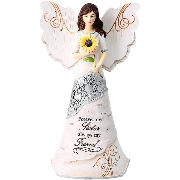 Pavilion Gift Company Elements Sister Angel Figurine, 6-1/2-Inch, White