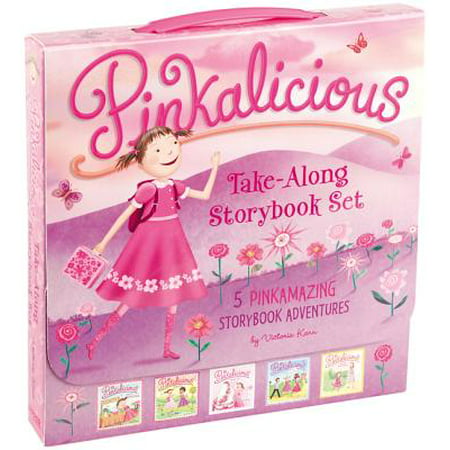 The Pinkalicious Take-Along Storybook Set : Tickled Pink, Pinkalicious and the Pink Drink, Flower Girl, Crazy Hair Day, Pinkalicious and the New Teacher
