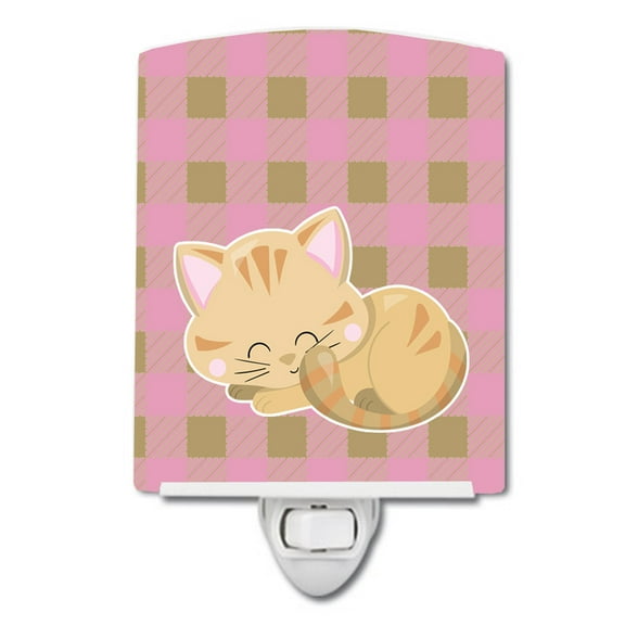 Caroline's Treasures BB6880CNL Kitten Sleeping Ceramic Night Light, 6x4x3", multicolor