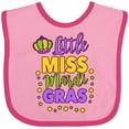thumbnail image 3 of Inktastic Little Miss Mardi Gras with Crown and Dots Girls Baby Bib, 3 of 4