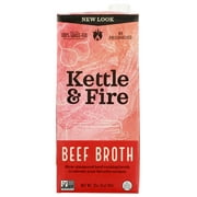 Kettle & Fire Beef Cooking Broth, Grass-Fed, Keto & Paleo Friendly, Gluten Free & Non-GMO, 32 Oz (Pack of 6)