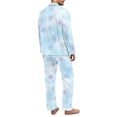 thumbnail image 4 of Xixirimido Snowflake Blue Pattern Mens Pajama Set Soft Button Down Pajamas Long Sleeve Pjs Sleepwear Loungear Comfy Sleep Sets with Pockets, XX-Large, 4 of 4