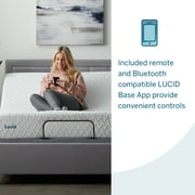 Lucid Premium Steel Adjustable Bed Base with Zero Clearance, King/Split King