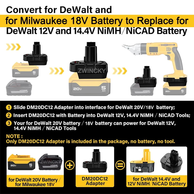 For Ma*kita 18V BL1850B Lithium Battery to for De*walt 12V 14.4V Ni-MH Battery Power Tools Battery Adapter Converter
