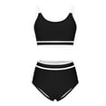thumbnail image 3 of Enjoytime Women's High Waisted Bikini Sets Sporty Two Piece Swimsuits Color Block High Cut Bathing Suits Womens Swimsuits Tummy Control on Clearance, 3 of 6