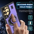 thumbnail image 2 of for Samsung Galaxy S23 Ultra Case, Dual Layers Shockproof Kickstand Cell Phone Cover Protective with Rugged Ring Holder, Carbon Fiber Military Heavy Duty Case for Samsung Galaxy S23 Ultra, Purple, 2 of 8