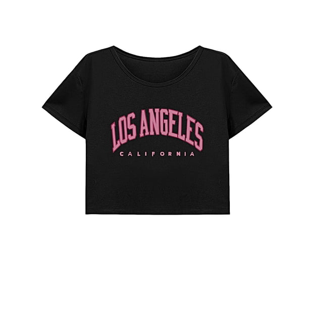 Top corto informal para mujer, ropa de verano, camisa con cuello redondo para mujer, para ir de compras SG