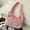 Pink, variant on Simple Design Women Soft Plush Hobos Shoulder Bags Winter Furry Ladies Clutch Purse Handbag Fashion Female Underarm Bag