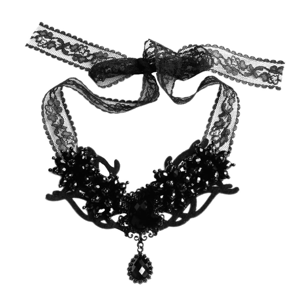 Gothic Hollow Black Lace Pendant Choker Collar CHAIN Necklace Fashion Jewelry