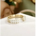 thumbnail image 2 of Jewelerix 14K Gold Vermeil Open Ring for Women, Engagement Cuff Band with Oval Stones, Dainty Stackable Ring Wedding Proposal Jewelry, 2 of 6