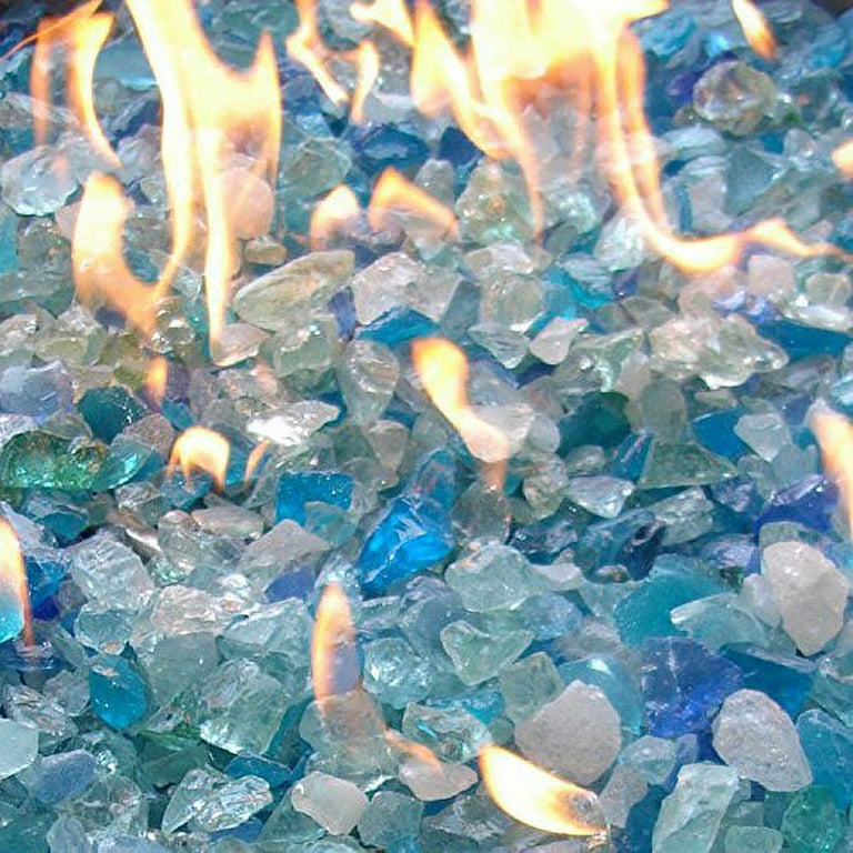 Dragon Glass 25 lb Blue Hawaii Landscape & Fire Pit Glass, 1/4