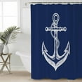 thumbnail image 2 of Small Stall Shower Curtain 36x78 Inch Narrow Half Size Anchor Navy Blue Bath Curtains Bathroom Decor Nautical Coastal Minimalist Boat Rope Waterproof Fabric Shower Curtain Set with Hooks 36 Inch, 2 of 6