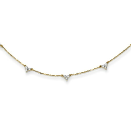 KIOKORI 14K Yellow Gold Diamond Multi Station Necklace 1-Carat