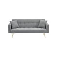 thumbnail image 5 of FFZ 71.7 inch Teddy Fleece Sofa Bed with 2 Throw Pillows and Adjustable Positions, Gray, 5 of 9