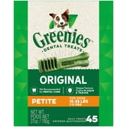 GREENIES Original Flavor Natural Petite Dental Treat Chews for Small Adult Dogs, 27 oz. Pack (45 Treats)