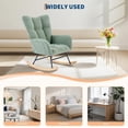 thumbnail image 2 of GARVEE Plush Teddy Upholstered Rocking Chair with High Backrest & Headrest for Nursery,Glider Rocker for Adults,Chair for Living Room Bedroom,Light Green, 2 of 7