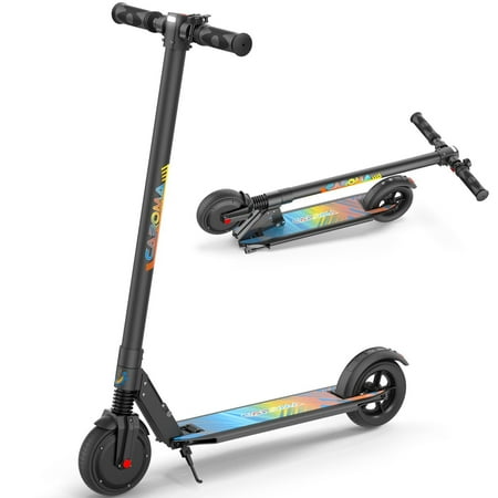 Caroma Adult Electric Scooter, 250W Motor, Max 15 Miles Rang& 15.5Mph, 6.5" Tires Foldable Electric Scooter Teens, Black