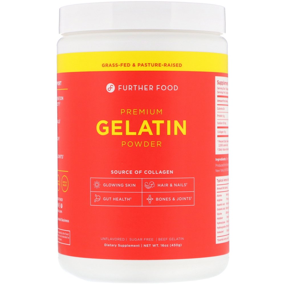 Further Food Premium Gelatin Powder, Unflavored, 16 oz (450 g