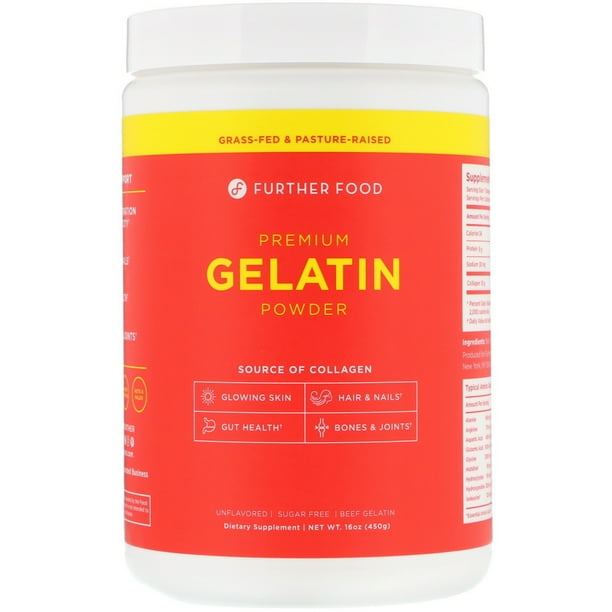 Further Food Premium Gelatin Powder, Unflavored, 16 oz (450 g)