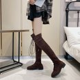 thumbnail image 4 of QISIWOLE New Autumn And Winter Flat Round Toe Low-heel Cross-border Over-the-knee Boots,Sales, 4 of 4