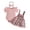 Pink, variant on Toddler Summer Romper Short Sleeve Ruffled Jumpsuit With Plaid Dress Bow Headband Summer Trendy Girls Outfits (12-18 Months, Khaki)