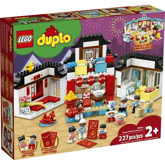 LEGO DUPLO Town Happy Childhood Moments 10943 Family House Toy Playset for Kids (227 Pieces)