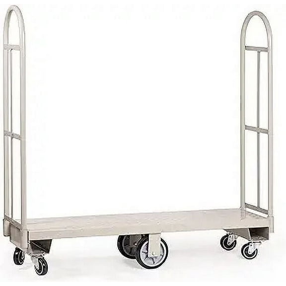 HaulPro's Hand Cart with Dual Removable Handles | Narrow Aisle U-Boat Platform Truck Dolly | 16 x 60 Heavy Duty Utility Cart with Steel Deck | Holds Up to 2,000 Pounds