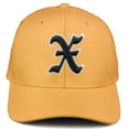 thumbnail image 2 of Daxton Premium Mid Profile Hat Semi Curved Visor Mustard Cap White Black Gothic Embroidered, Letter X, 2 of 4