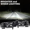 thumbnail image 3 of PIT66 Headlights, Fit for 1994-2002 Dodge Ram 1500 2500 3500 Headlamps Assembly Clear Lens Black Housing Clear Reflector, 3 of 5