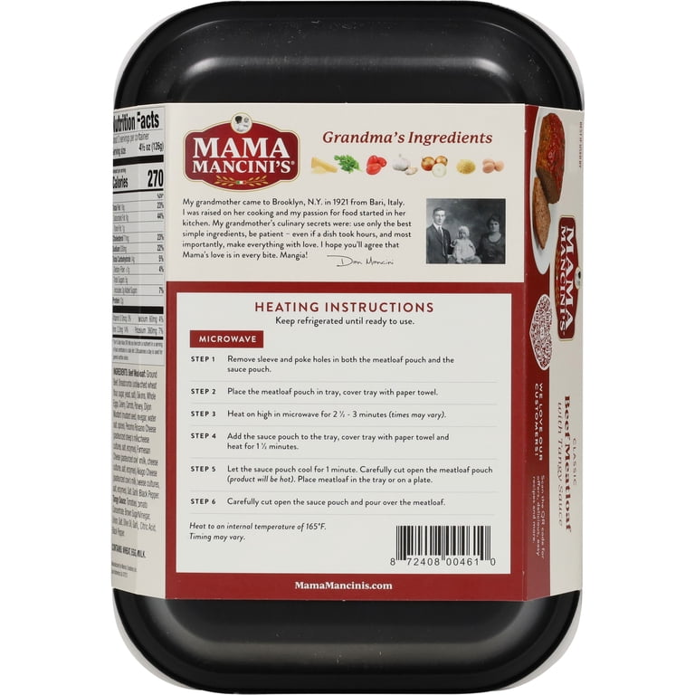 MamaMancini's Classic Beef Meatloaf with Tangy Sauce 14 oz