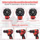 thumbnail image 2 of "Atverce Kit De Sin Escobillas Atornillador De Impacto Y Taladro Belug, Color Negro rojo ", 2 of 5