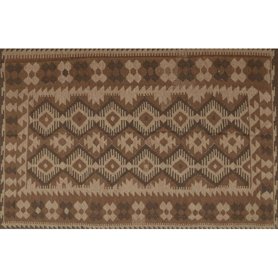 Ahgly Company Machine Washable Indoor Rectangle Traditional Sangria Brown Area Rugs, 5' x 7'