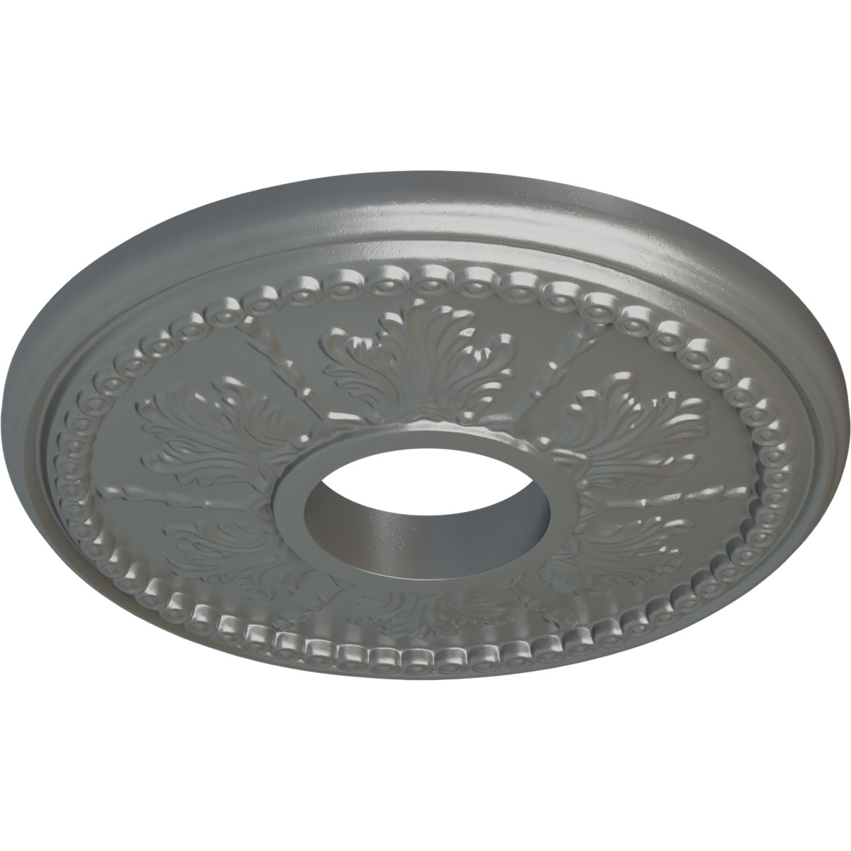 Ekena Millwork 13 7/8"OD x 3 3/4"ID x 1 1/4"P Tirana Ceiling Medallion (Fits Canopies up to 4 3/4"), Hand-Painted Silver - image 2 of 4