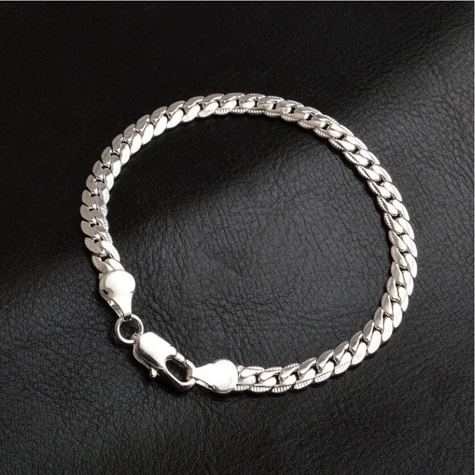 Modern Silver Chain Bracelet For Men No:5