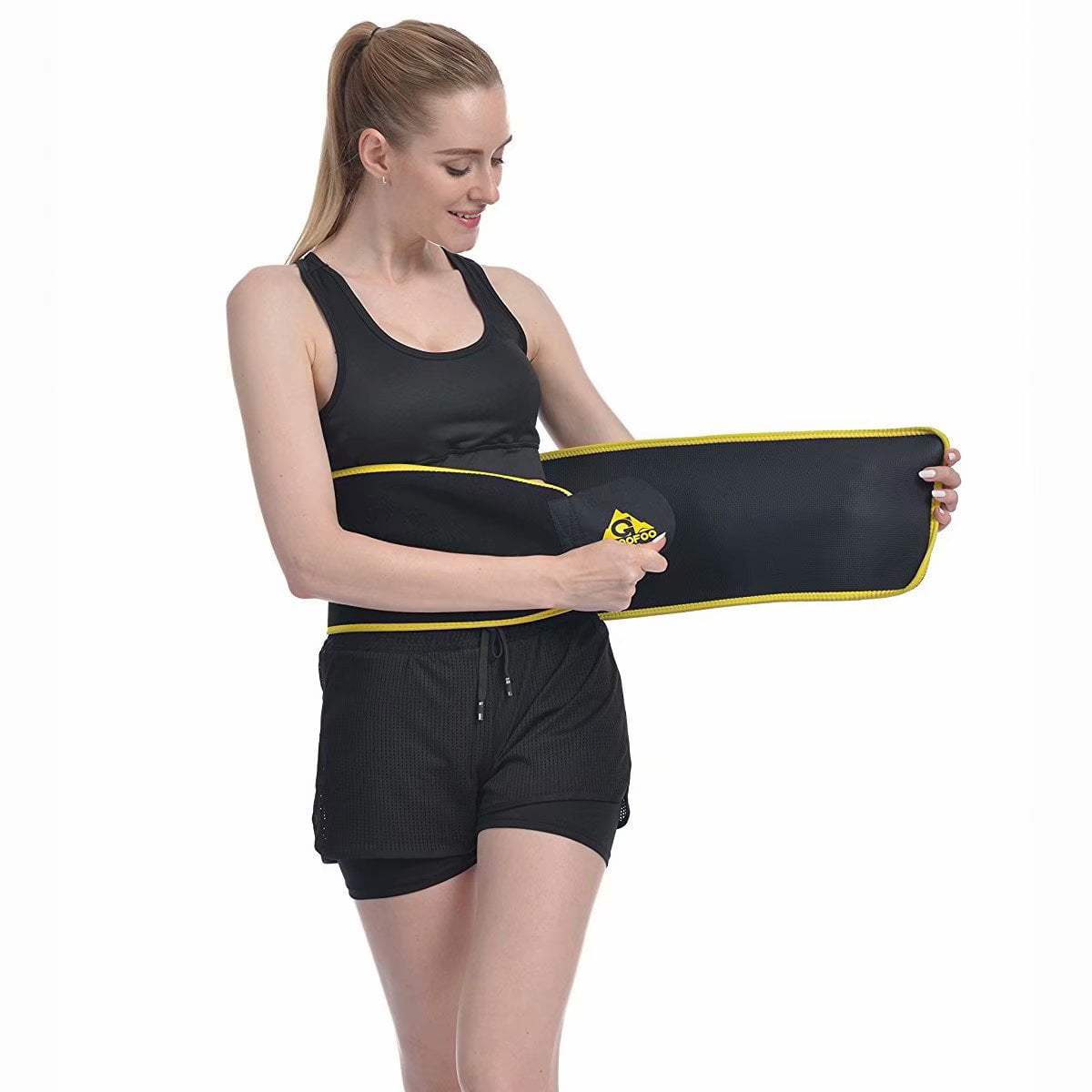 GROOFOO Waist Trimmer Belt Neoprene Waist Trainer for Women & Men Weight Loss