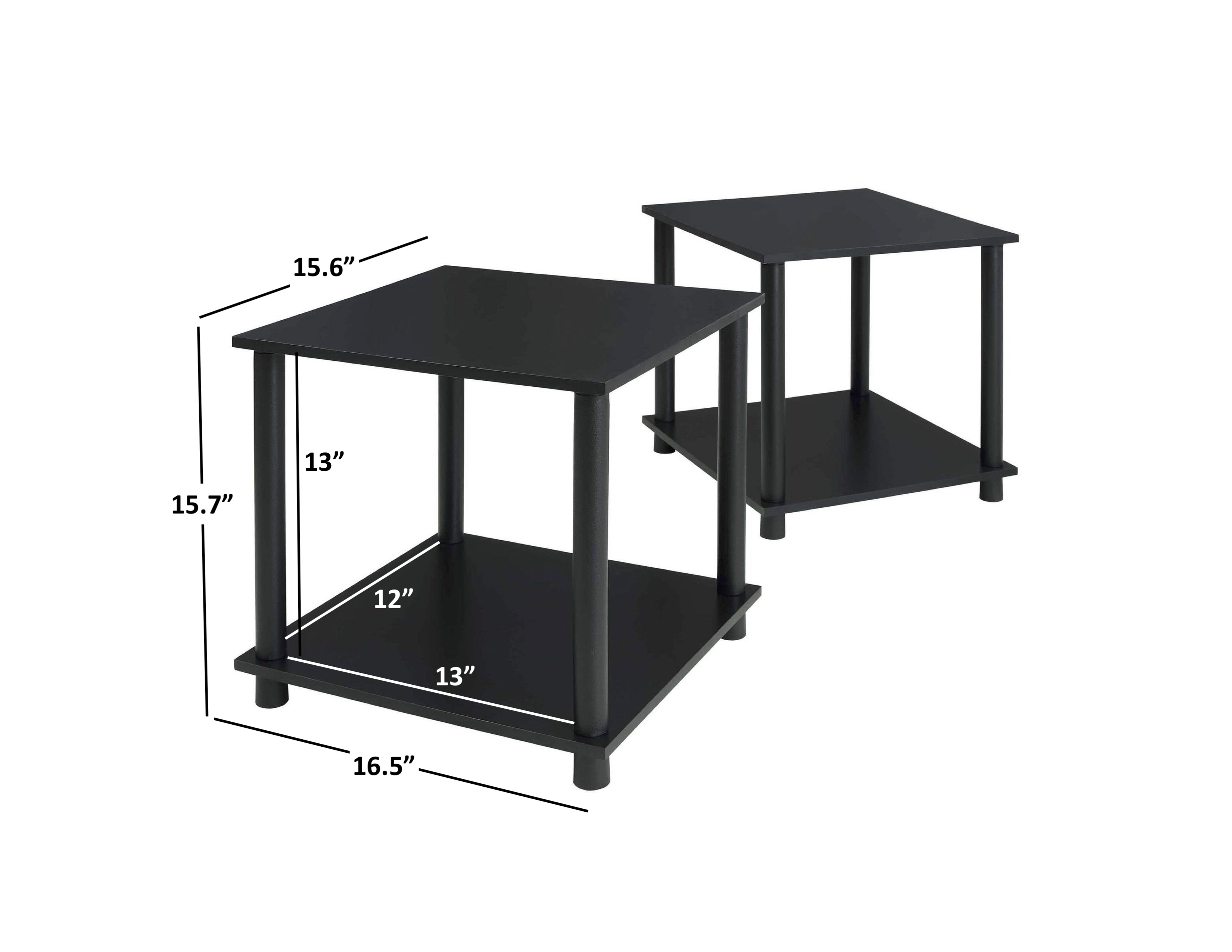 Mainstays No Tools End Tables, Solid Black, Set of 2 - Walmart.com